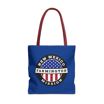 New Mexico Farmington Mission USA Flag Logo Tote Bag Blue - Latter-Day Saint LDS Missionary Gift - Book of Mormon