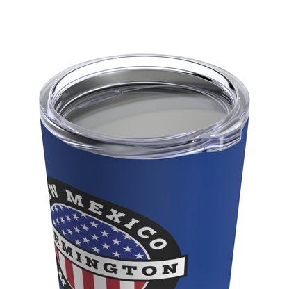 New Mexico Farmington Mission USA Flag Logo Tumbler 20oz Blue - Latter-Day Saint LDS Missionary Gift - Book of Mormon