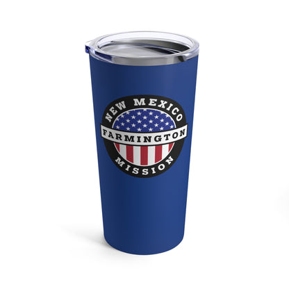 New Mexico Farmington Mission USA Flag Logo Tumbler 20oz Blue - Latter-Day Saint LDS Missionary Gift - Book of Mormon