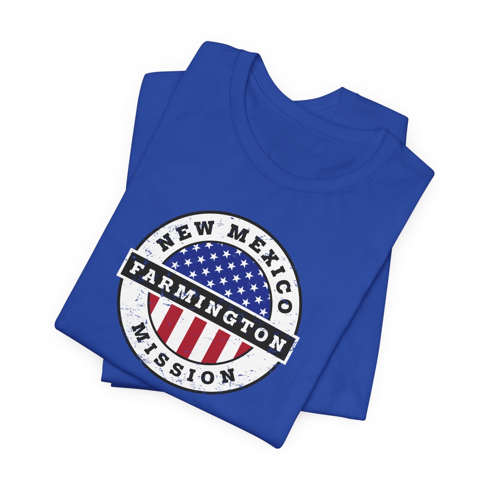 New Mexico Farmington Mission Vintage Circular USA Flag T-Shirt - Latter-Day Saint LDS Missionary Gift - Book of Mormon
