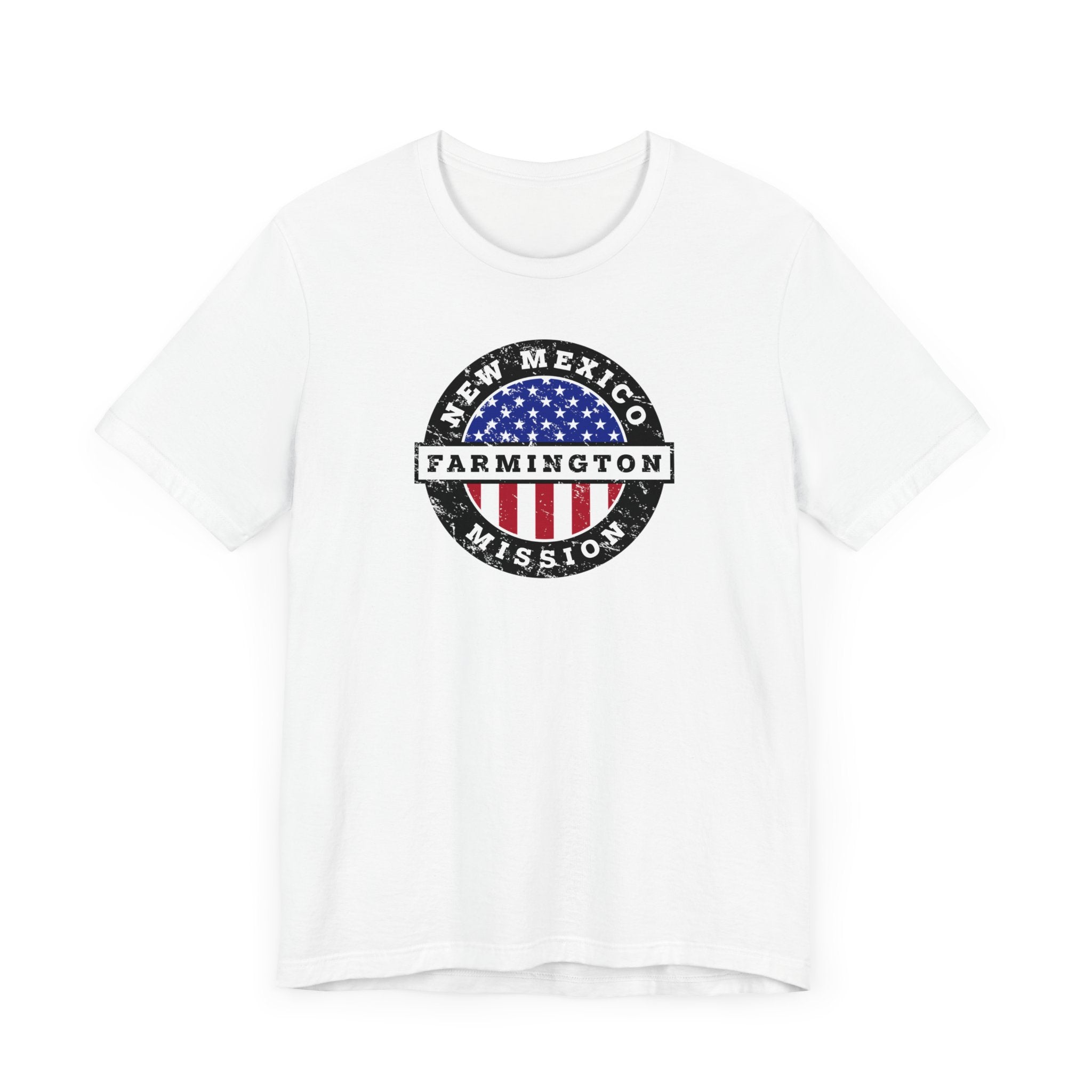 New Mexico Farmington Mission Vintage Circular USA Flag T-Shirt - Latter-Day Saint LDS Missionary Gift - Book of Mormon