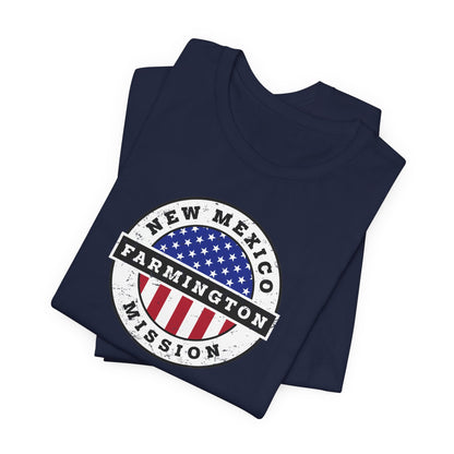 New Mexico Farmington Mission Vintage Circular USA Flag T-Shirt - Latter-Day Saint LDS Missionary Gift - Book of Mormon