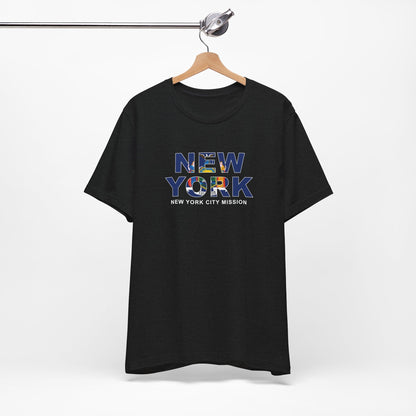 New York New York City Mission Flag Title T-shirt - Latter-Day Saint LDS Missionary Gift - Book of Mormon