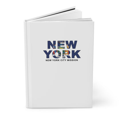 New York New York City Mission Flag Title White Hardcover Journal Matte - Latter-Day Saint LDS Missionary Gift - Book of Mormon