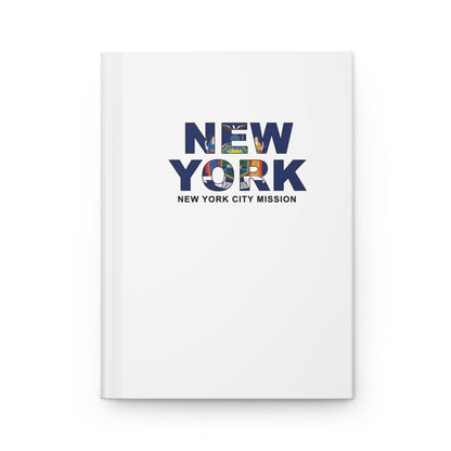 New York New York City Mission Flag Title White Hardcover Journal Matte - Latter-Day Saint LDS Missionary Gift - Book of Mormon