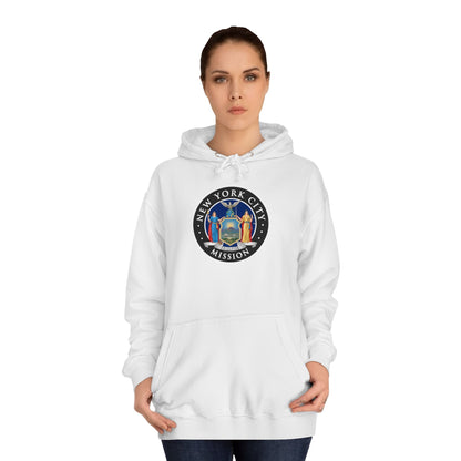 New York New York City Mission State Flag Logo (Black Border) College Hoodie