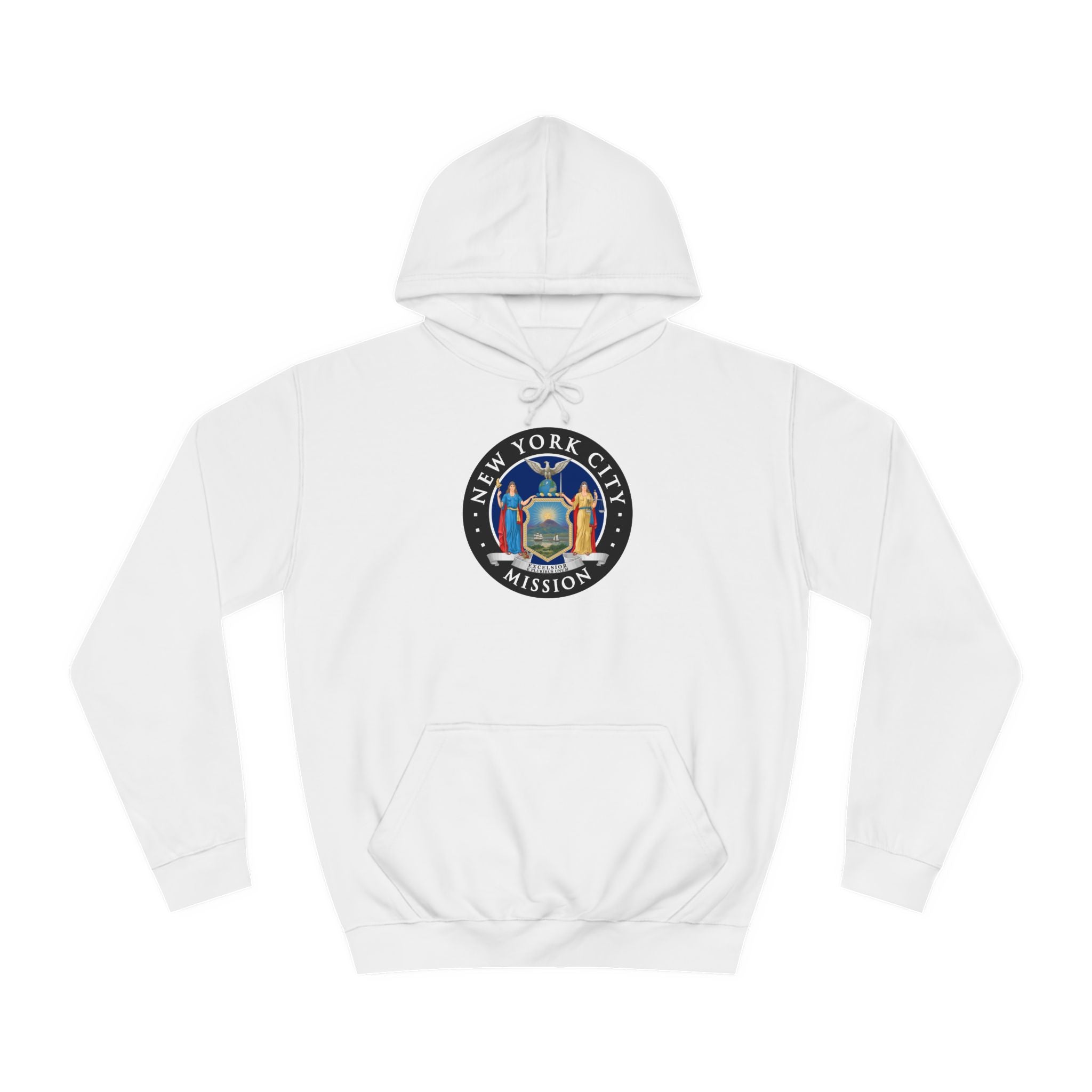 New York New York City Mission State Flag Logo (Black Border) College Hoodie