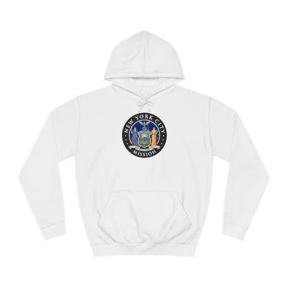 New York New York City Mission State Flag Logo (Black Border) College Hoodie