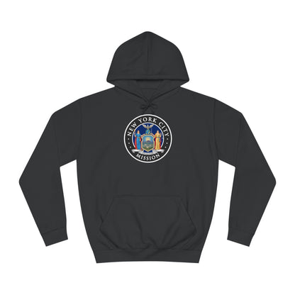 New York New York City Mission State Flag Logo (Black Border) College Hoodie