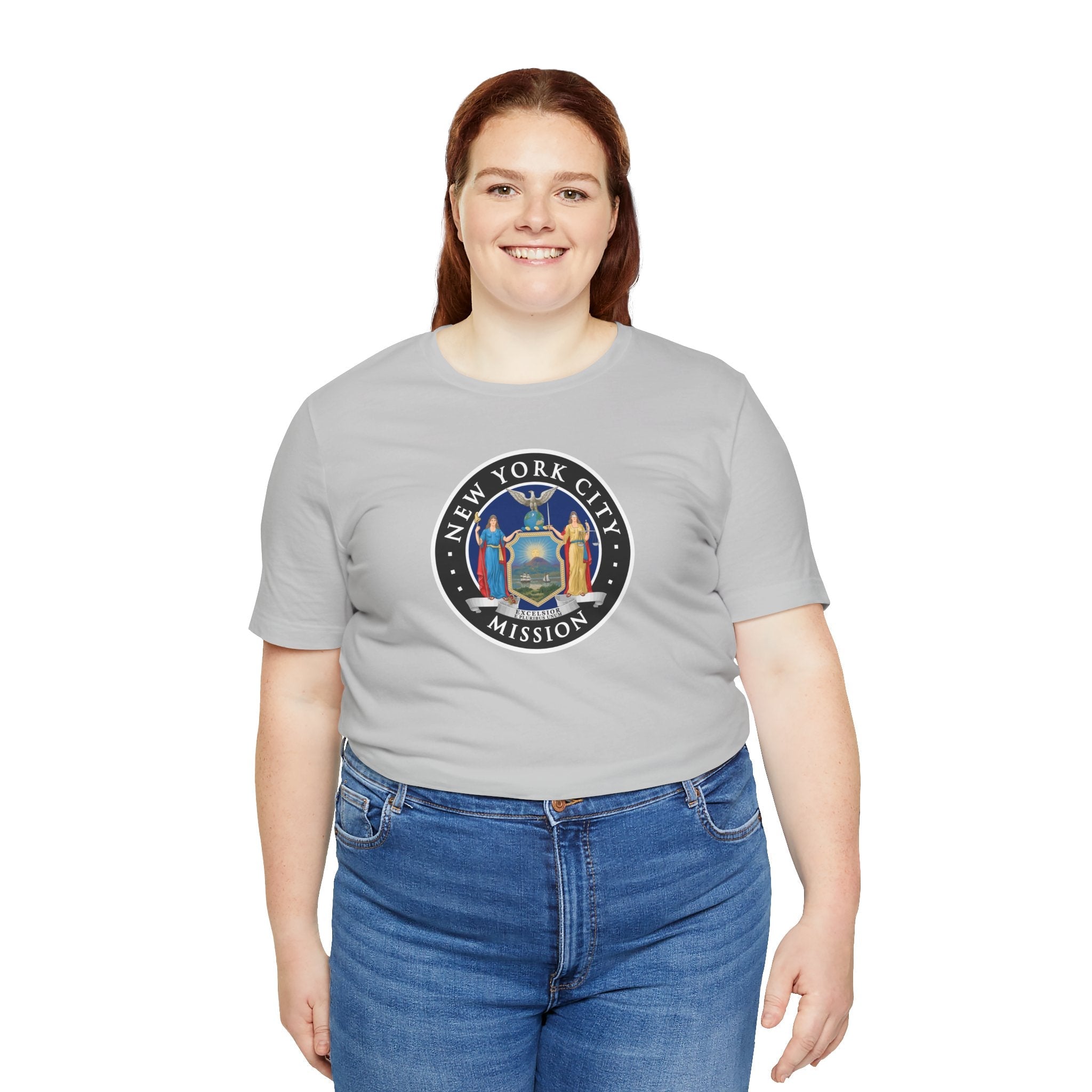 New York New York City Mission State Flag Logo (Black Border) T-shirt - Latter-Day Saint LDS Missionary Gift - Book of Mormon