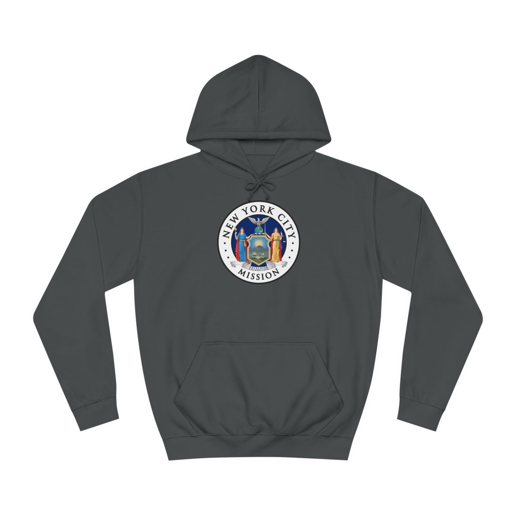 New York New York City Mission State Flag Logo (White Border) College Hoodie