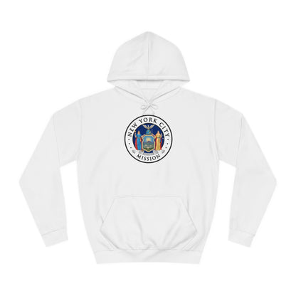 New York New York City Mission State Flag Logo (White Border) College Hoodie