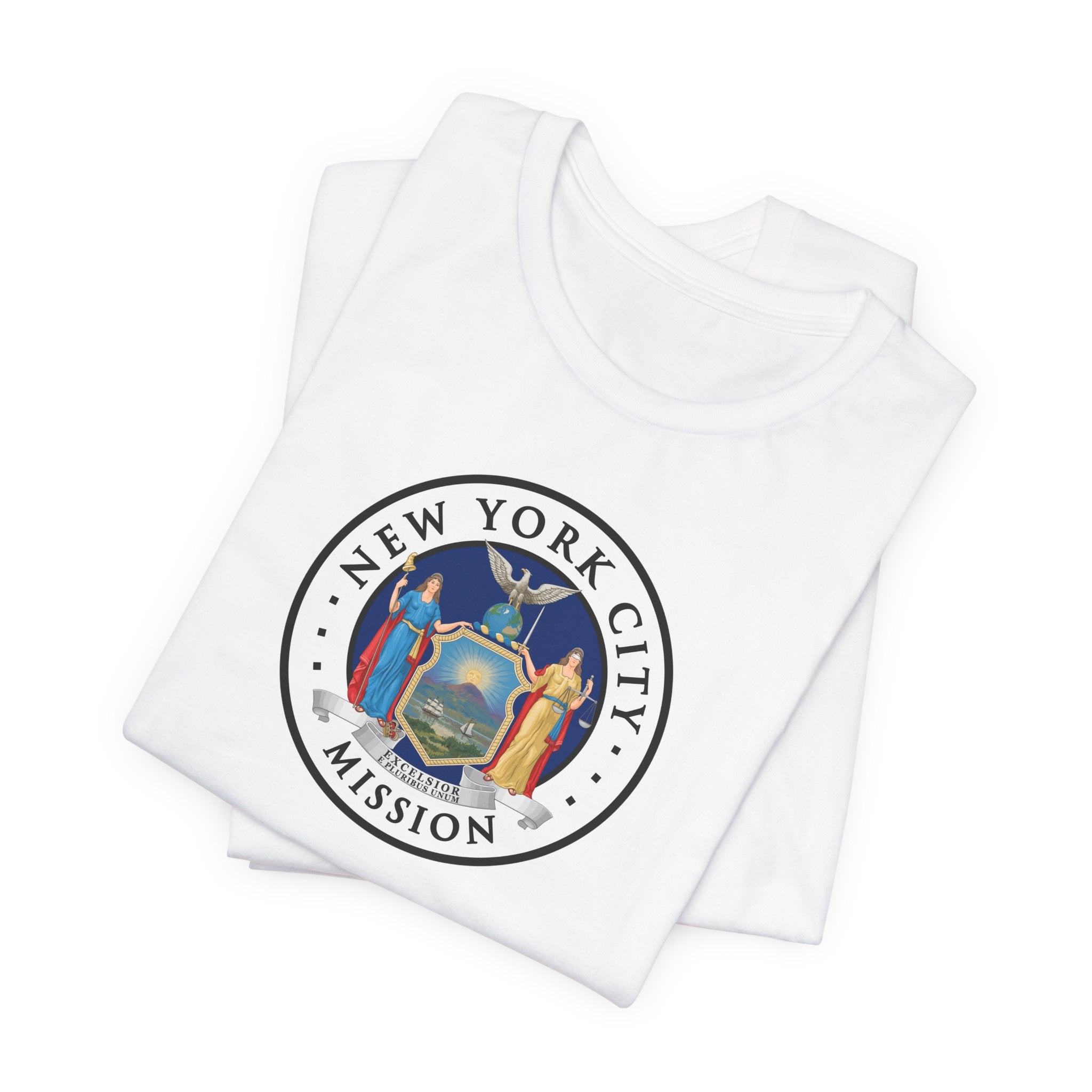 New York New York City Mission State Flag Logo (White Border) T-shirt - Latter-Day Saint LDS Missionary Gift - Book of Mormon