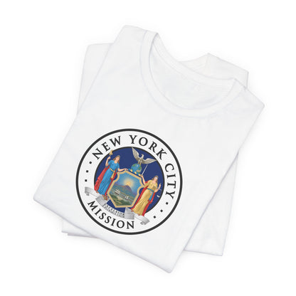 New York New York City Mission State Flag Logo (White Border) T-shirt - Latter-Day Saint LDS Missionary Gift - Book of Mormon