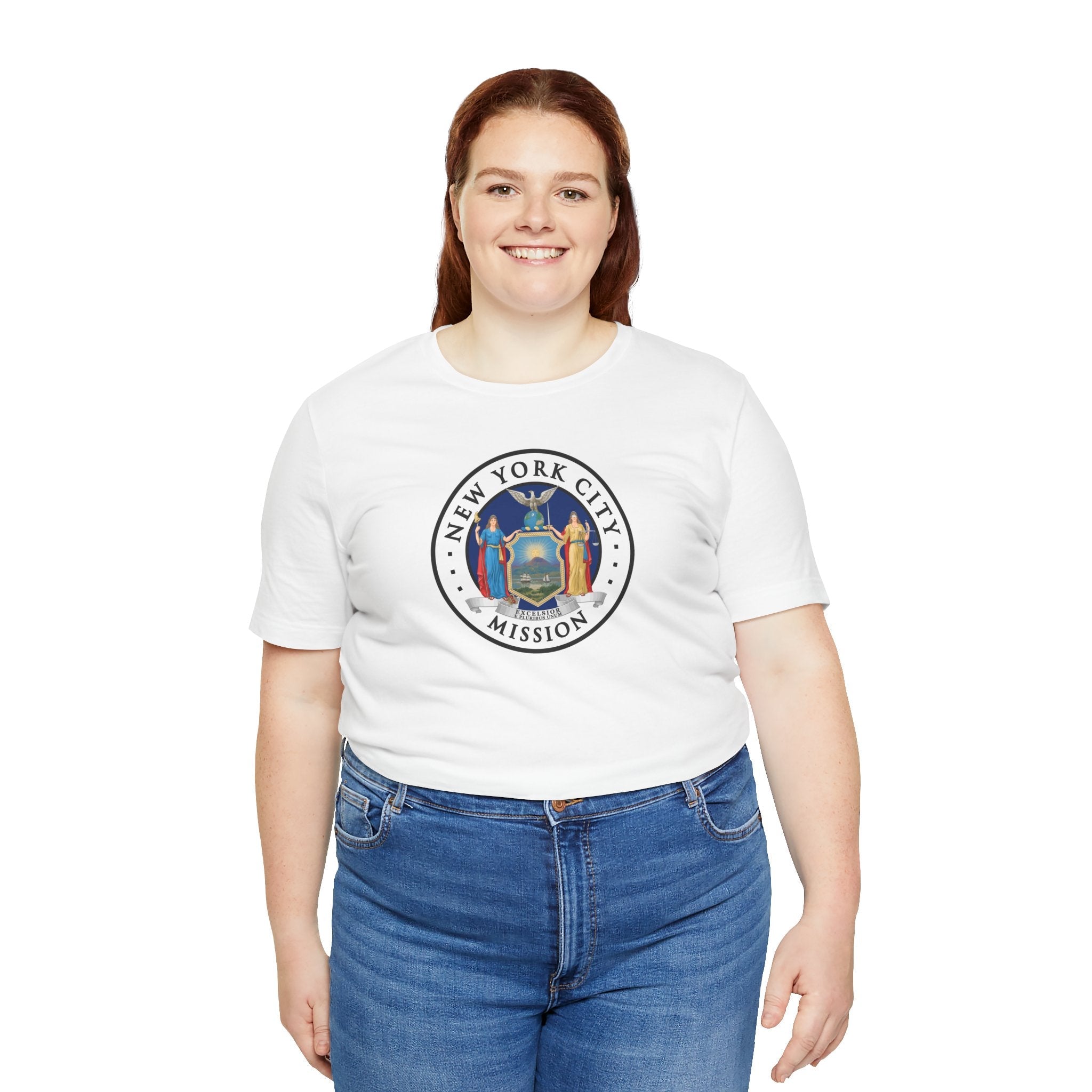 New York New York City Mission State Flag Logo (White Border) T-shirt - Latter-Day Saint LDS Missionary Gift - Book of Mormon