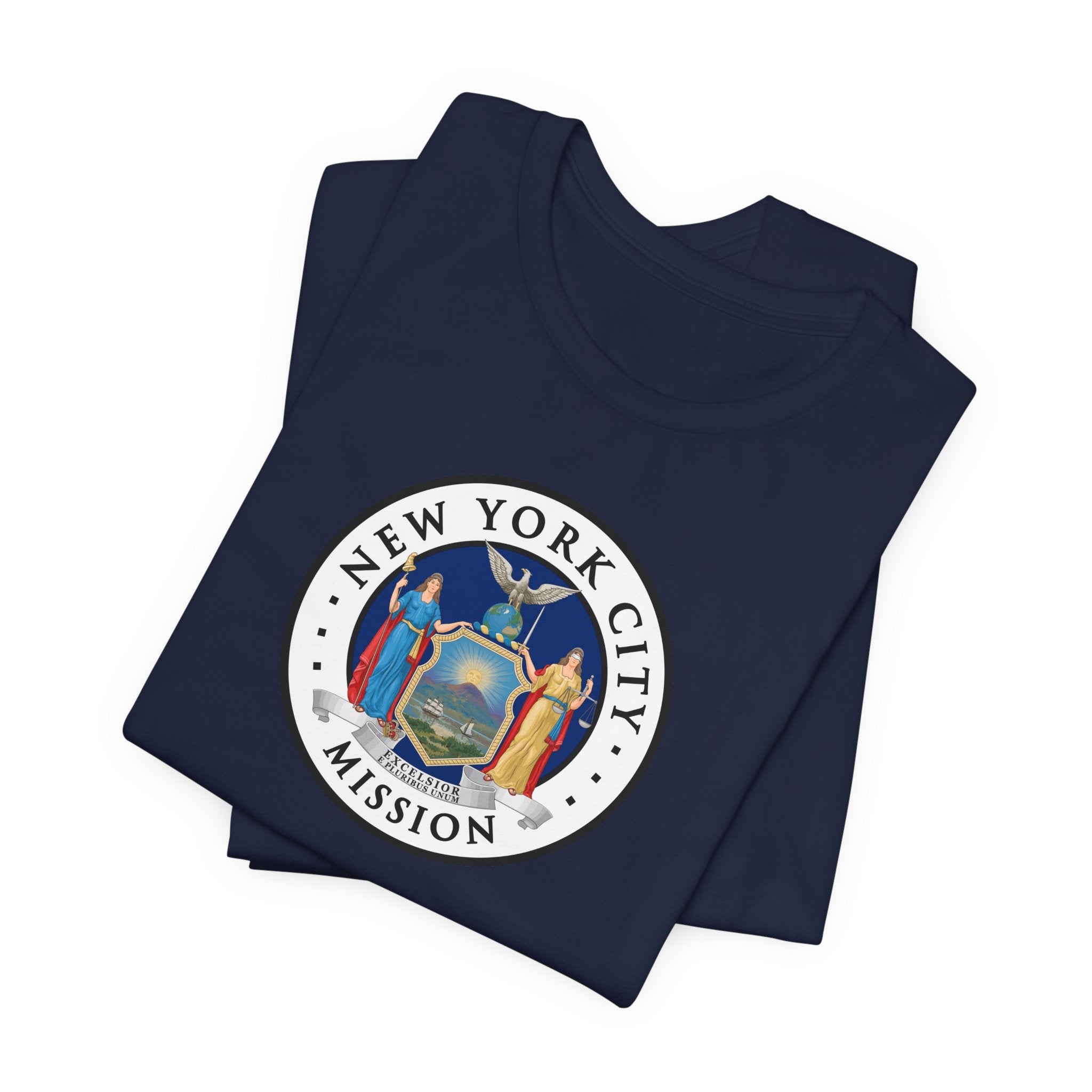 New York New York City Mission State Flag Logo (White Border) T-shirt - Latter-Day Saint LDS Missionary Gift - Book of Mormon