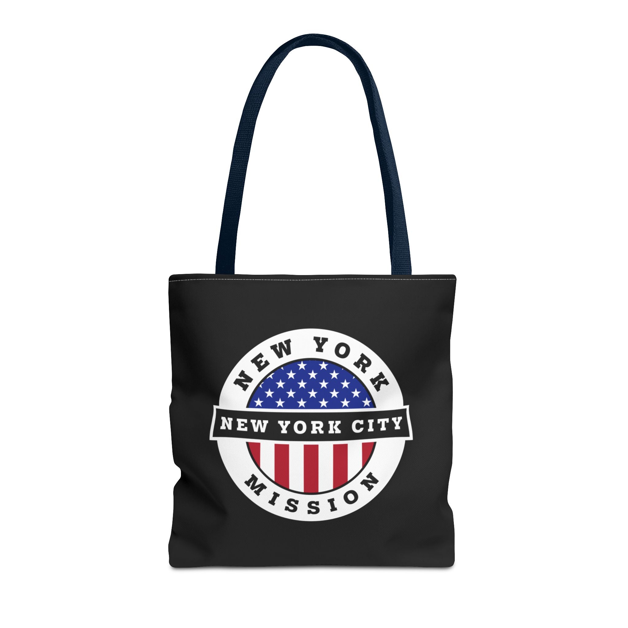 New York New York City Mission USA Flag Logo Tote Bag Black - Mission Wishlist - LDS Missionary Gift Store