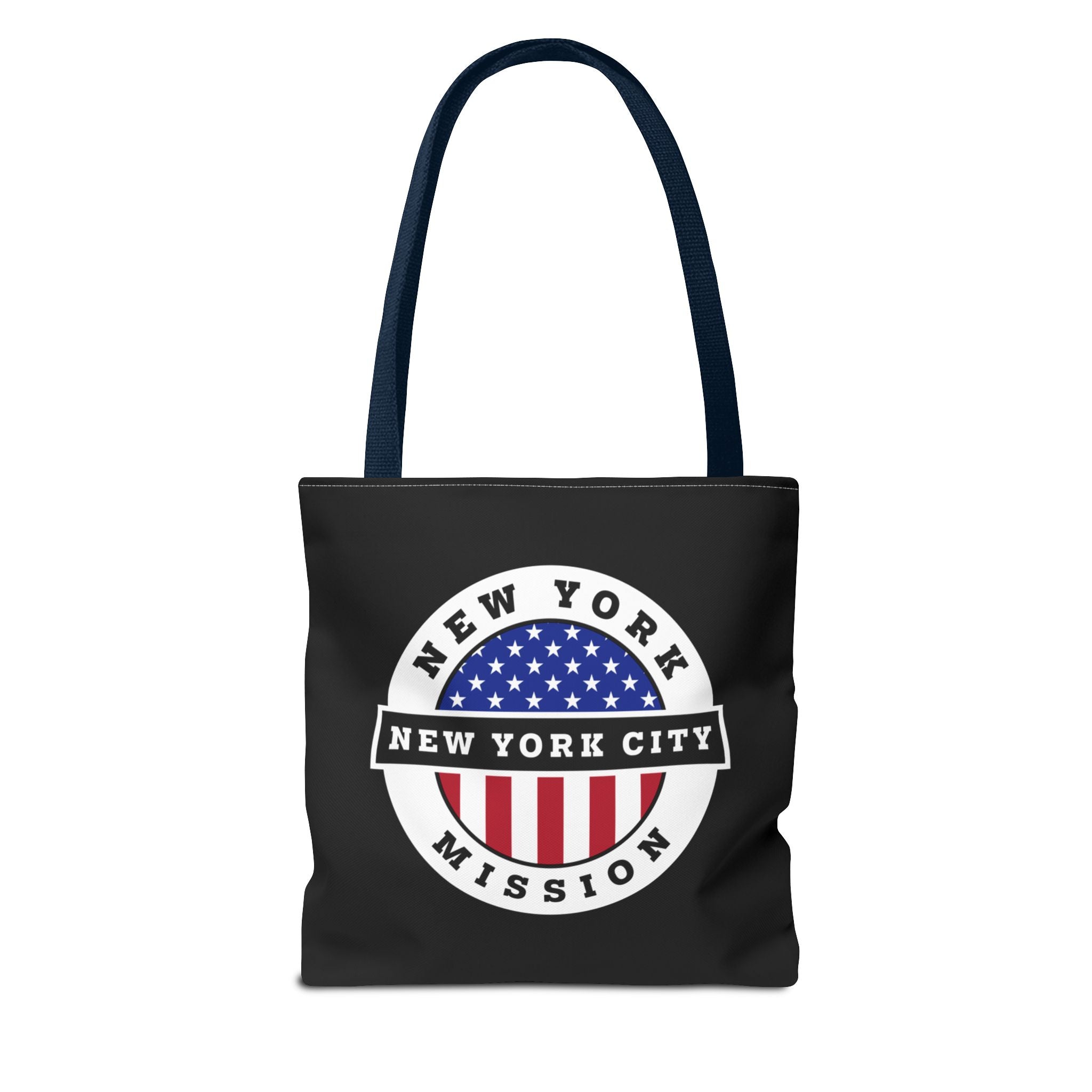 New York New York City Mission USA Flag Logo Tote Bag Black - Mission Wishlist - LDS Missionary Gift Store
