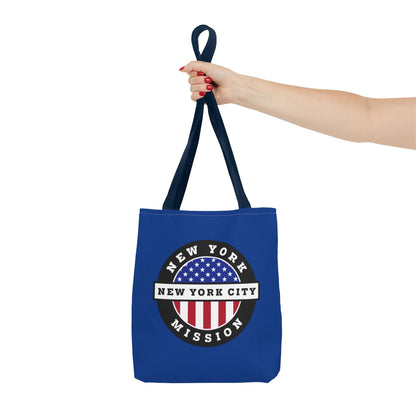 New York New York City Mission USA Flag Logo Tote Bag Blue - Mission Wishlist - LDS Missionary Gift Store