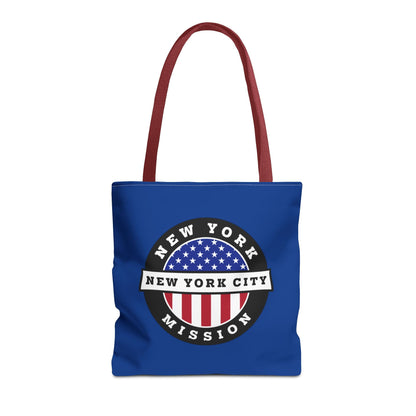New York New York City Mission USA Flag Logo Tote Bag Blue - Mission Wishlist - LDS Missionary Gift Store