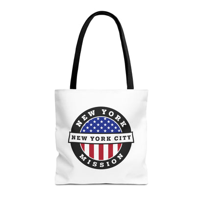 New York New York City Mission USA Flag Logo Tote Bag White - Mission Wishlist - LDS Missionary Gift Store
