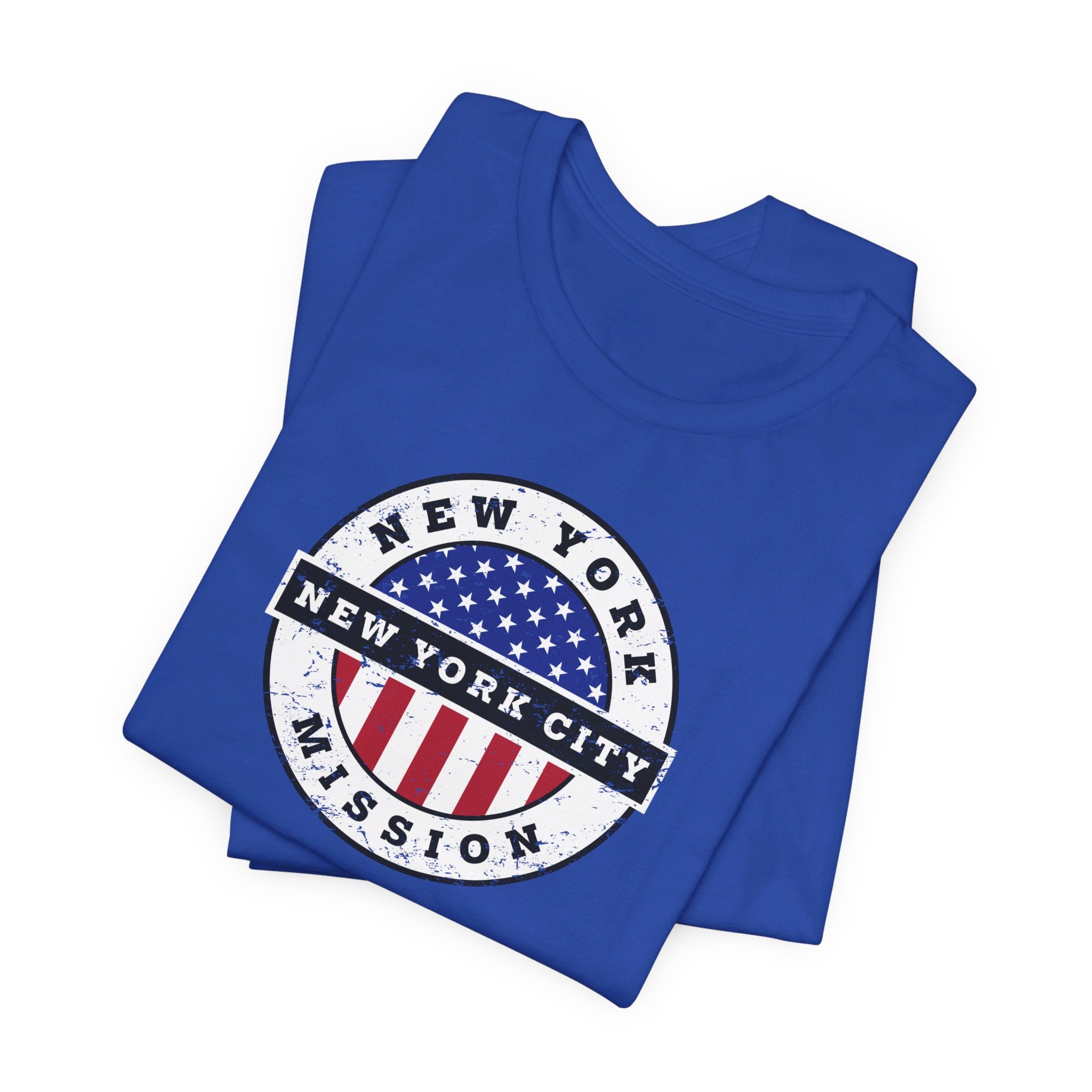 New York New York City Mission Vintage Circular USA Flag T-Shirt - Mission Wishlist - LDS Missionary Gift Store