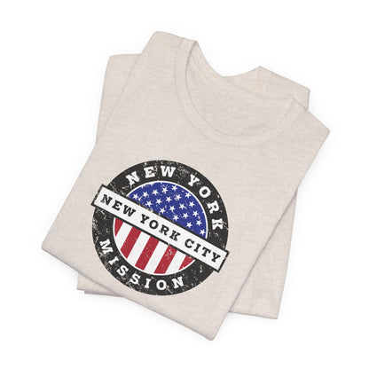 New York New York City Mission Vintage Circular USA Flag T-Shirt - Mission Wishlist - LDS Missionary Gift Store