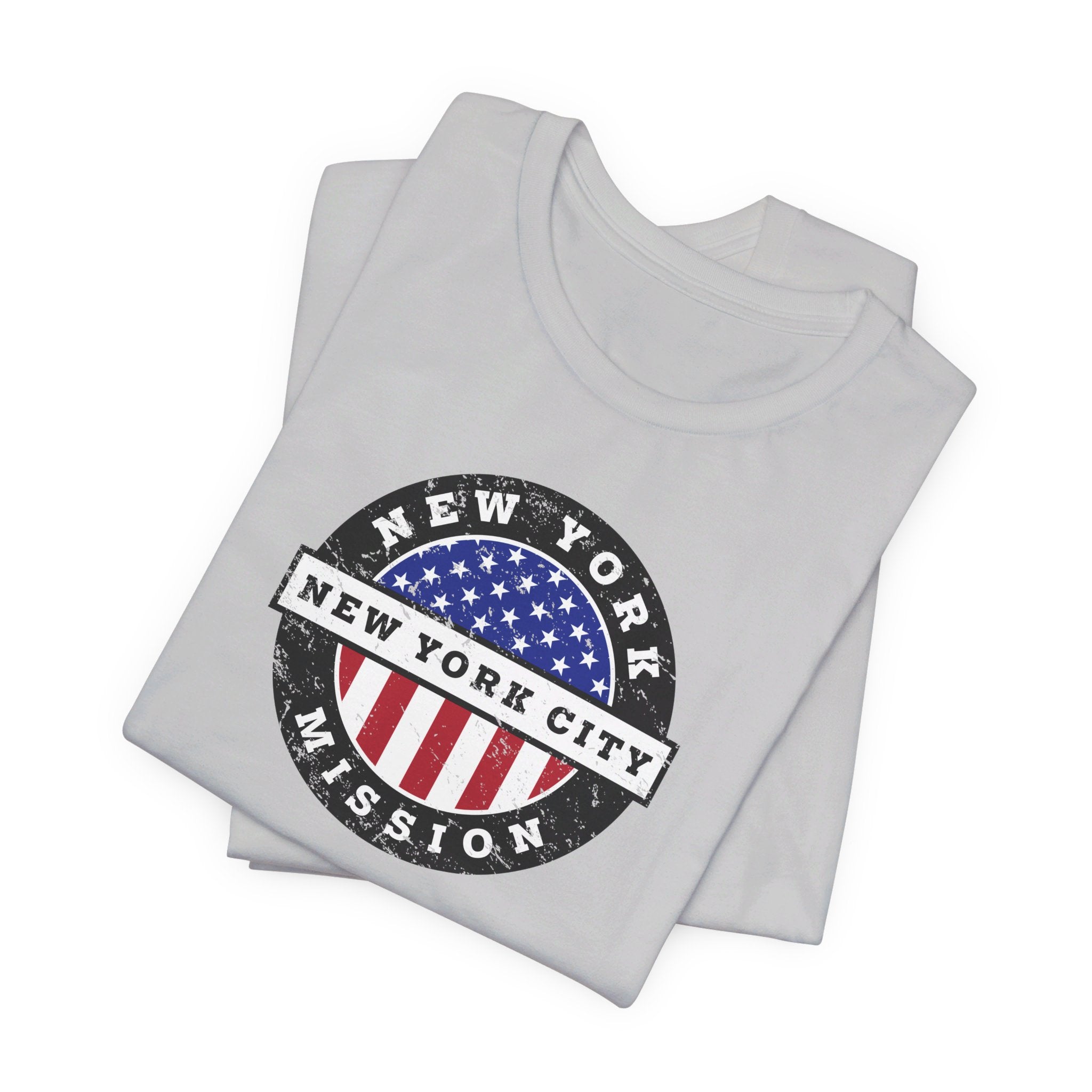 New York New York City Mission Vintage Circular USA Flag T-Shirt - Mission Wishlist - LDS Missionary Gift Store