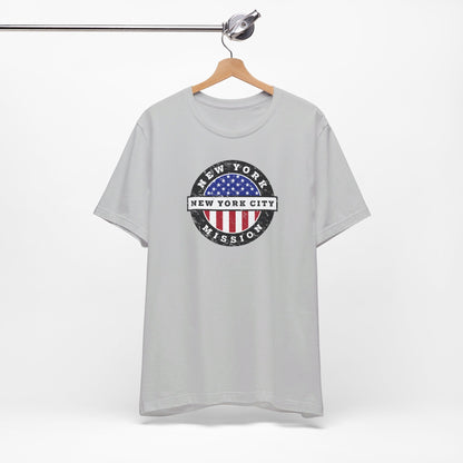 New York New York City Mission Vintage Circular USA Flag T-Shirt - Mission Wishlist - LDS Missionary Gift Store