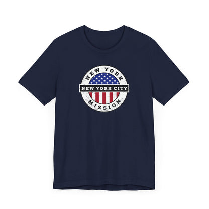 New York New York City Mission Vintage Circular USA Flag T-Shirt - Mission Wishlist - LDS Missionary Gift Store