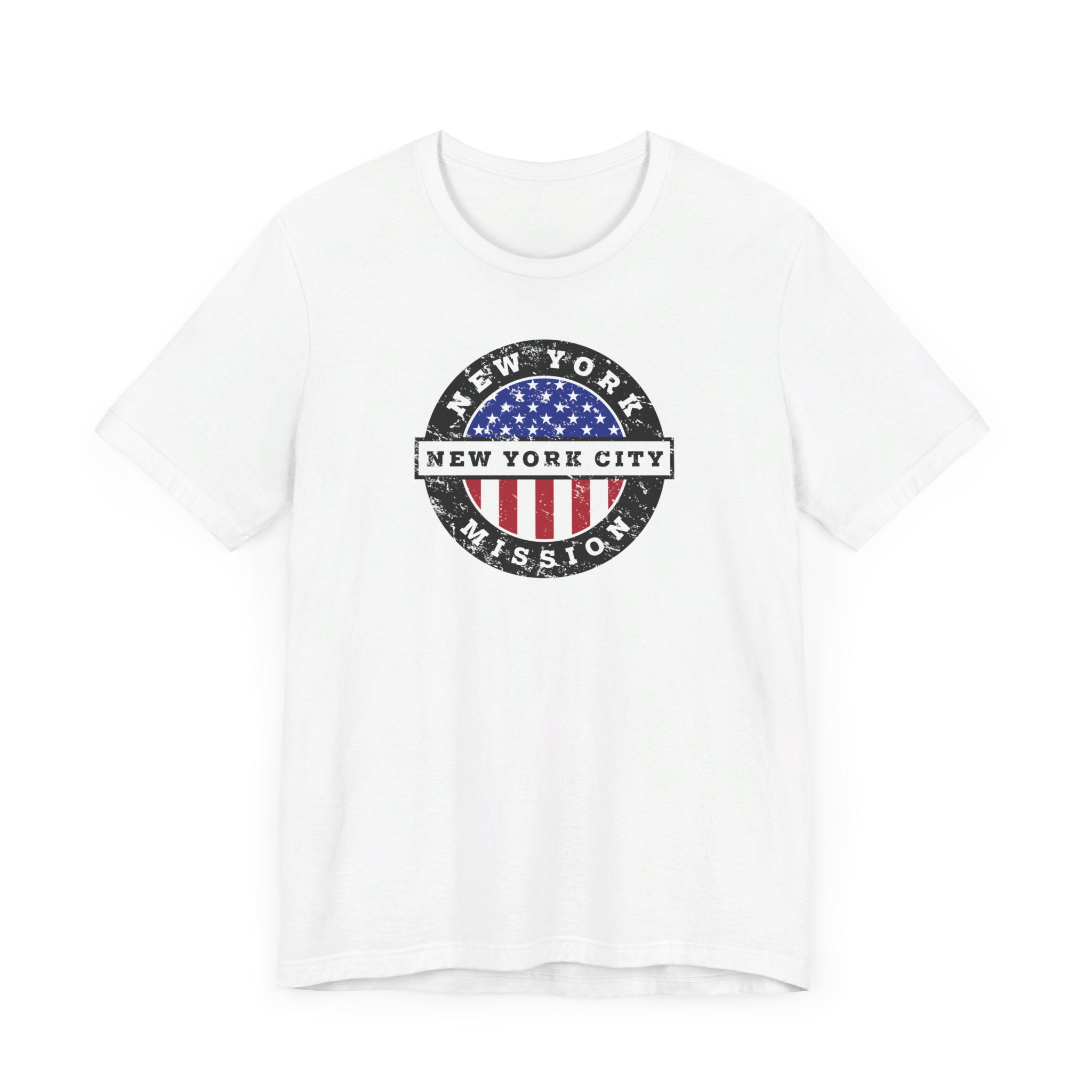 New York New York City Mission Vintage Circular USA Flag T-Shirt - Latter-Day Saint LDS Missionary Gift - Book of Mormon
