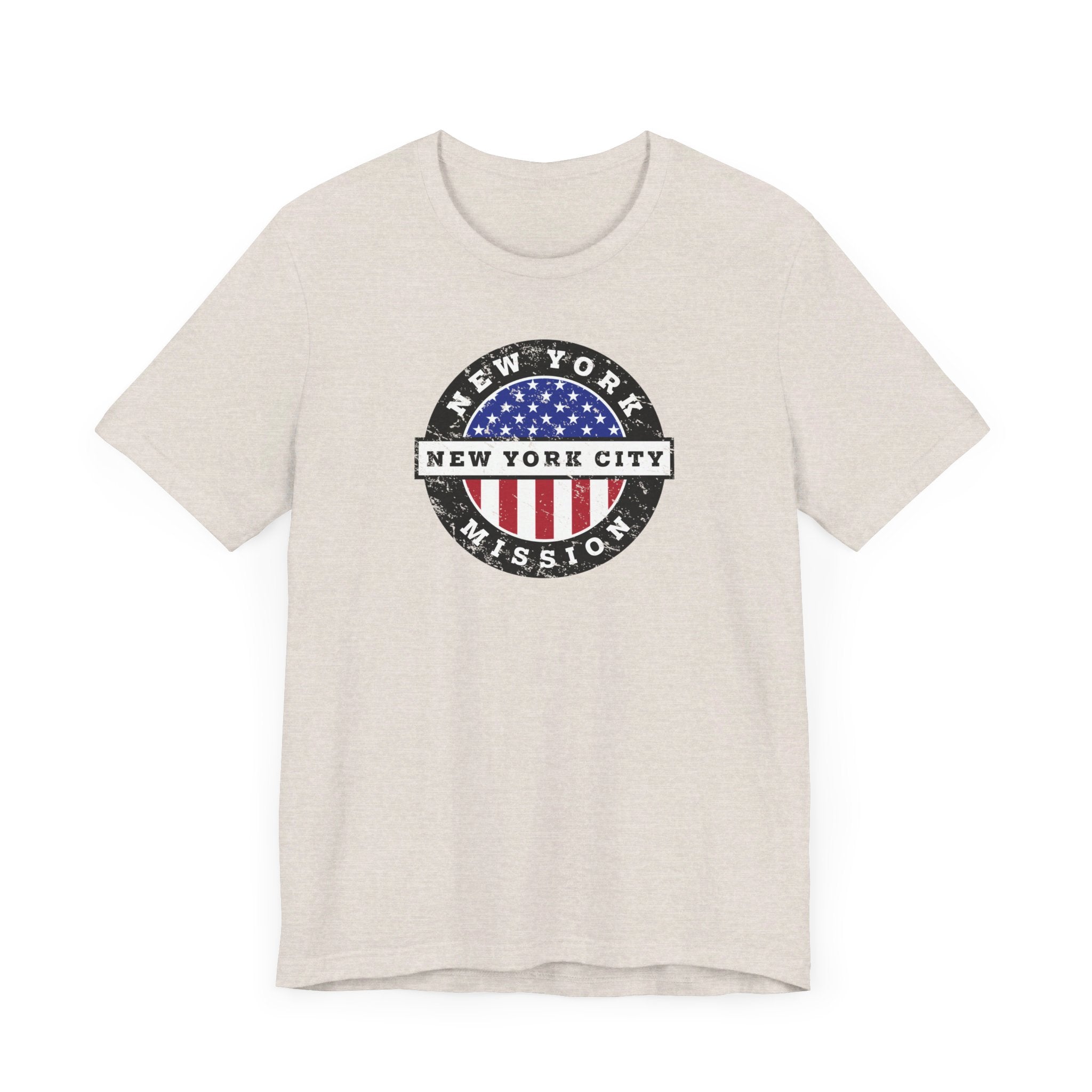 New York New York City Mission Vintage Circular USA Flag T-Shirt - Mission Wishlist - LDS Missionary Gift Store