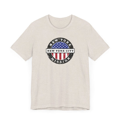 New York New York City Mission Vintage Circular USA Flag T-Shirt - Mission Wishlist - LDS Missionary Gift Store