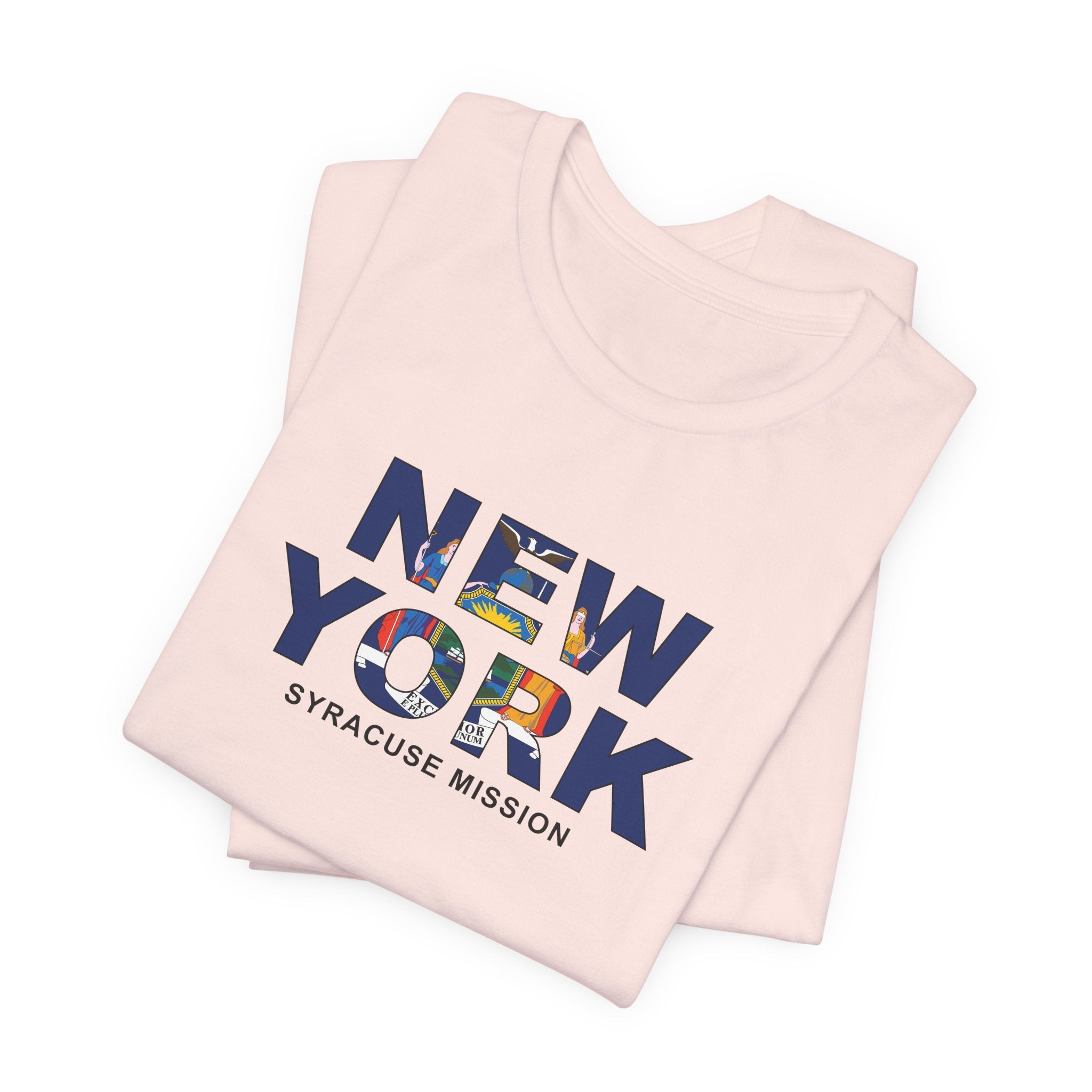 New York Syracuse Mission Flag Title T-shirt - Latter-Day Saint LDS Missionary Gift - Book of Mormon