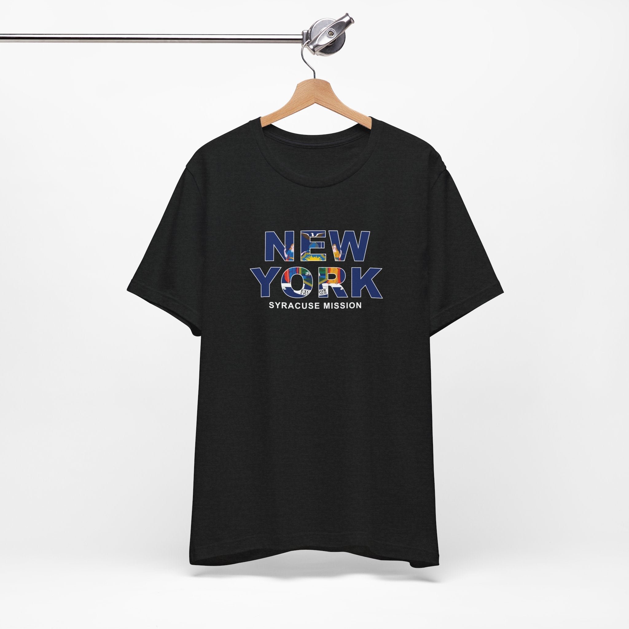 New York Syracuse Mission Flag Title T-shirt - Latter-Day Saint LDS Missionary Gift - Book of Mormon