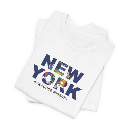 New York Syracuse Mission Flag Title T-shirt - Latter-Day Saint LDS Missionary Gift - Book of Mormon