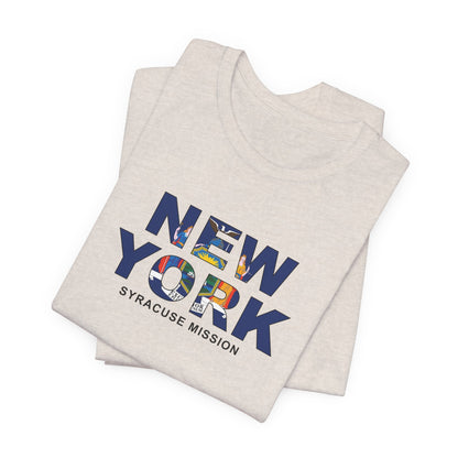 New York Syracuse Mission Flag Title T-shirt - Latter-Day Saint LDS Missionary Gift - Book of Mormon