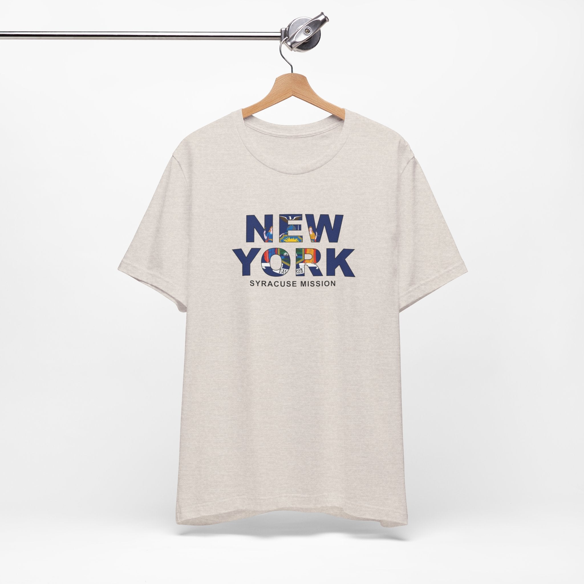 New York Syracuse Mission Flag Title T-shirt - Latter-Day Saint LDS Missionary Gift - Book of Mormon