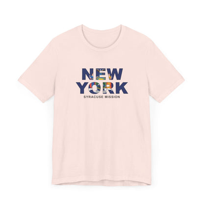 New York Syracuse Mission Flag Title T-shirt - Latter-Day Saint LDS Missionary Gift - Book of Mormon