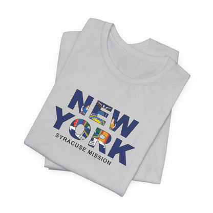 New York Syracuse Mission Flag Title T-shirt - Latter-Day Saint LDS Missionary Gift - Book of Mormon