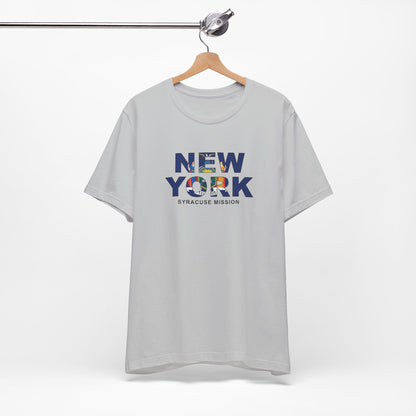 New York Syracuse Mission Flag Title T-shirt - Latter-Day Saint LDS Missionary Gift - Book of Mormon