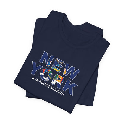 New York Syracuse Mission Flag Title T-shirt - Latter-Day Saint LDS Missionary Gift - Book of Mormon