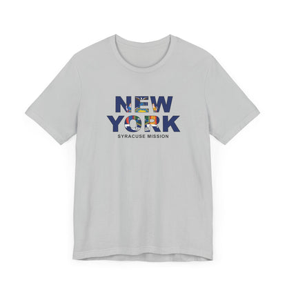 New York Syracuse Mission Flag Title T-shirt - Latter-Day Saint LDS Missionary Gift - Book of Mormon