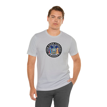 New York Syracuse Mission State Flag Logo (Black Border) T-shirt - Latter-Day Saint LDS Missionary Gift - Book of Mormon