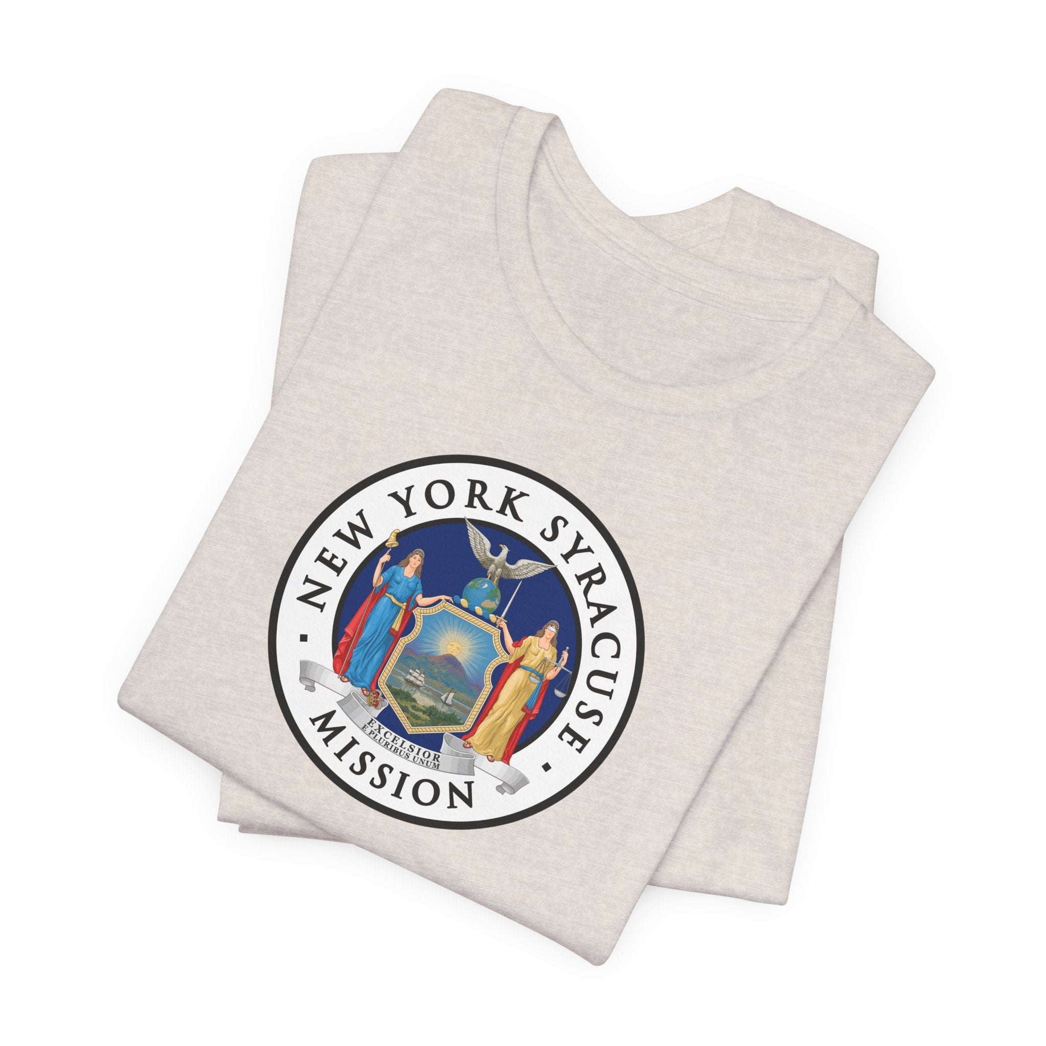 New York Syracuse Mission State Flag Logo (White Border) T-shirt - Latter-Day Saint LDS Missionary Gift - Book of Mormon