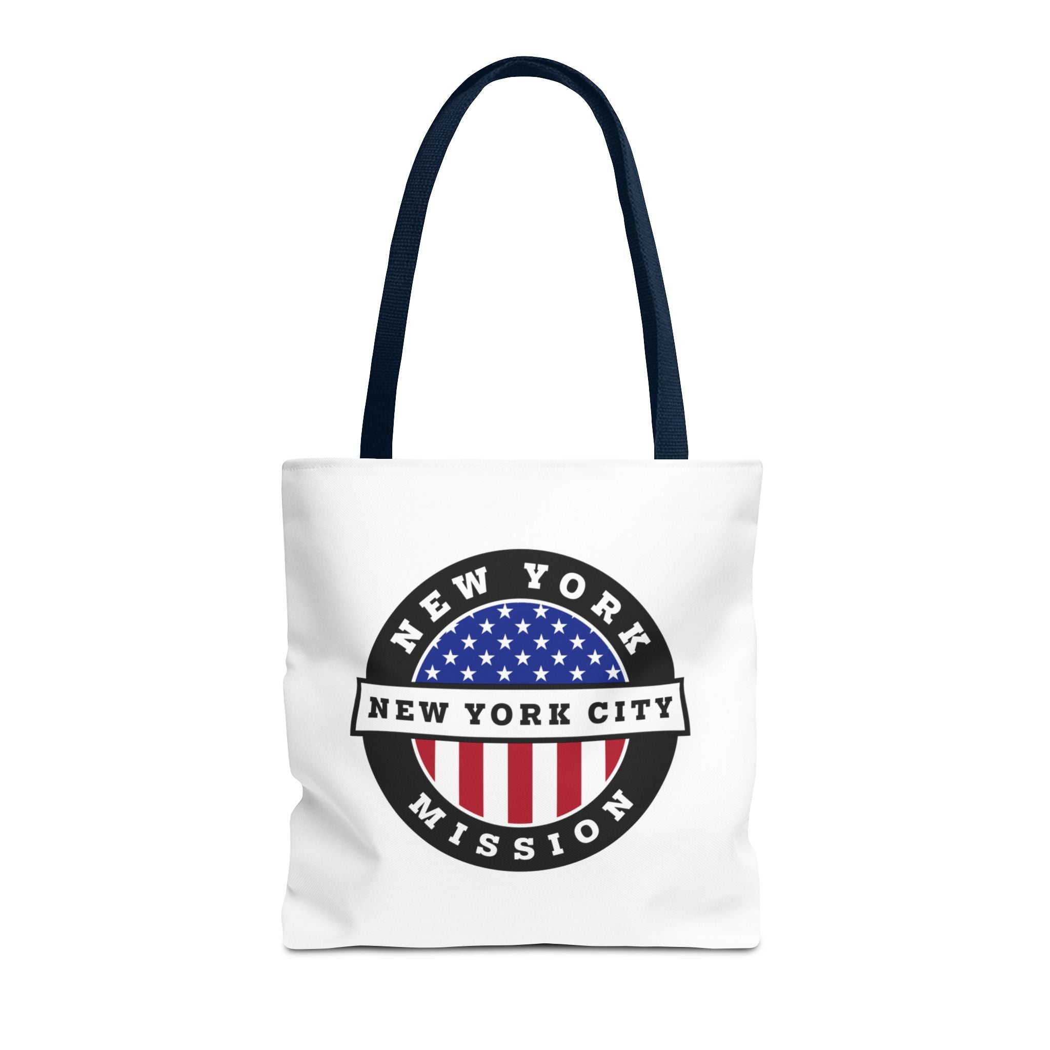 New York Syracuse Mission USA Flag Logo Tote Bag White - Latter-Day Saint LDS Missionary Gift - Book of Mormon