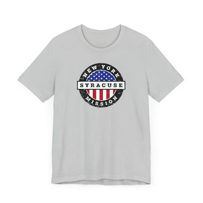 New York Syracuse Mission Vintage Circular USA Flag T-Shirt - Latter-Day Saint LDS Missionary Gift - Book of Mormon