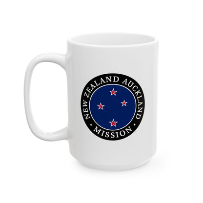 New Zealand Auckland Mission Circular Flag White Ceramic Mug - Latter-Day Saint LDS Missionary Gift - Book of Mormon