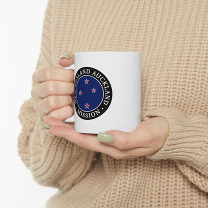 New Zealand Auckland Mission Circular Flag White Ceramic Mug - Latter-Day Saint LDS Missionary Gift - Book of Mormon