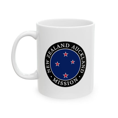 New Zealand Auckland Mission Circular Flag White Ceramic Mug - Latter-Day Saint LDS Missionary Gift - Book of Mormon